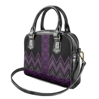 Purple Aotearoa Mangopare Kowhaiwhai and Niho Taniwha Shoulder Handbag Maori New Zealand LT14 - Polynesian Pride