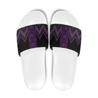 Purple Aotearoa Mangopare Kowhaiwhai Niho Taniwha Slide Sandals Maori New Zealand LT14 Purple - Polynesian Pride