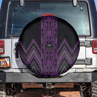 Purple Aotearoa Mangopare Kowhaiwhai and Niho Taniwha Spare Tire Cover Maori New Zealand LT14 Purple - Polynesian Pride