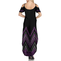 Purple Aotearoa Mangopare Kowhaiwhai and Niho Taniwha Summer Maxi Dress Maori New Zealand LT14 - Polynesian Pride