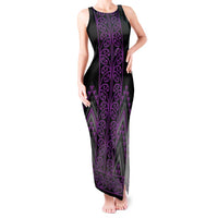 Purple Aotearoa Mangopare Kowhaiwhai and Niho Taniwha Tank Maxi Dress Maori New Zealand LT14 Women Purple - Polynesian Pride