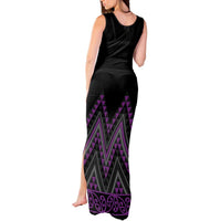 Purple Aotearoa Mangopare Kowhaiwhai and Niho Taniwha Tank Maxi Dress Maori New Zealand LT14 - Polynesian Pride