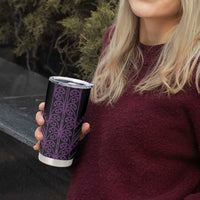 Purple Aotearoa Mangopare Kowhaiwhai and Niho Taniwha Tumbler Cup Maori New Zealand LT14 - Polynesian Pride