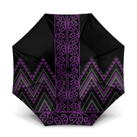 Purple Aotearoa Mangopare Kowhaiwhai Niho Taniwha Umbrella Maori New Zealand LT14 One Size Folded 11.42 inch Opened Diameter 37.4 inch Purple - Polynesian Pride
