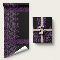 Purple Aotearoa Mangopare Kowhaiwhai and Niho Taniwha Wrapping Paper Maori New Zealand LT14 58" × 23" Purple - Polynesian Pride