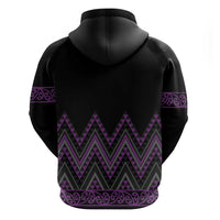 Purple Aotearoa Mangopare Kowhaiwhai and Niho Taniwha Zip Hoodie Maori New Zealand LT14 - Polynesian Pride