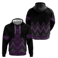Purple Aotearoa Mangopare Kowhaiwhai and Niho Taniwha Zip Hoodie Maori New Zealand LT14 - Polynesian Pride