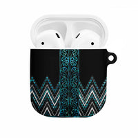 Paua Shell Aotearoa Mangopare Kowhaiwhai Niho Taniwha AirPods Case Maori New Zealand LT14 Turquoise - Polynesian Pride