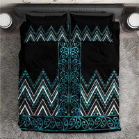 Paua Shell Aotearoa Mangopare Kowhaiwhai and Niho Taniwha Bedding Set Maori New Zealand LT14 Turquoise - Polynesian Pride