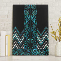 Paua Shell Aotearoa Mangopare Kowhaiwhai and Niho Taniwha Canvas Wall Art Maori New Zealand LT14 Without Frame Turquoise - Polynesian Pride