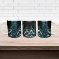 Paua Shell Aotearoa Mangopare Kowhaiwhai Niho Taniwha Ceramic Mug Maori New Zealand - Polynesian Pride