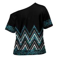 Paua Shell Aotearoa Mangopare Kowhaiwhai Niho Taniwha Cross Shoulder Shirt Maori New Zealand LT14 - Polynesian Pride