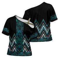 Paua Shell Aotearoa Mangopare Kowhaiwhai Niho Taniwha Cross Shoulder Shirt Maori New Zealand LT14 - Polynesian Pride