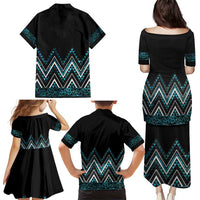 Paua Shell Aotearoa Mangopare Kowhaiwhai and Niho Taniwha Family Matching Puletasi and Hawaiian Shirt Maori New Zealand LT14 - Polynesian Pride