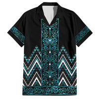 Paua Shell Aotearoa Mangopare Kowhaiwhai and Niho Taniwha Hawaiian Shirt Maori New Zealand LT14 Turquoise - Polynesian Pride
