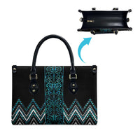Paua Shell Aotearoa Mangopare Kowhaiwhai Niho Taniwha Leather Bag Maori New Zealand LT14 - Polynesian Pride