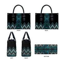 Paua Shell Aotearoa Mangopare Kowhaiwhai Niho Taniwha Leather Bag Maori New Zealand LT14 - Polynesian Pride