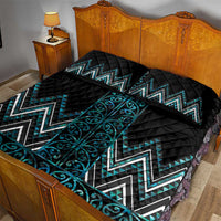 Paua Shell Aotearoa Mangopare Kowhaiwhai and Niho Taniwha Quilt Bed Set Maori New Zealand LT14 - Polynesian Pride