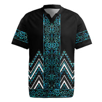 Paua Shell Aotearoa Mangopare Kowhaiwhai and Niho Taniwha Rugby Jersey Maori New Zealand LT14 Turquoise - Polynesian Pride
