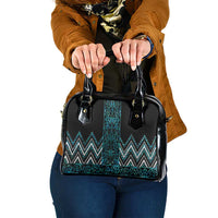 Paua Shell Aotearoa Mangopare Kowhaiwhai and Niho Taniwha Shoulder Handbag Maori New Zealand LT14 One Size Turquoise - Polynesian Pride