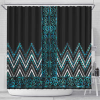 Paua Shell Aotearoa Mangopare Kowhaiwhai and Niho Taniwha Shower Curtain Maori New Zealand LT14 - Polynesian Pride
