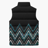 Paua Shell Aotearoa Mangopare Kowhaiwhai Niho Taniwha Sleeveless Puffer Jacket Maori New Zealand LT14 - Polynesian Pride