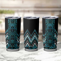 Paua Shell Aotearoa Mangopare Kowhaiwhai and Niho Taniwha Tumbler Cup Maori New Zealand LT14 - Polynesian Pride
