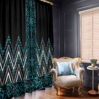 Paua Shell Aotearoa Mangopare Kowhaiwhai and Niho Taniwha Window Curtain Maori New Zealand LT14 - Polynesian Pride