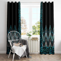 Paua Shell Aotearoa Mangopare Kowhaiwhai and Niho Taniwha Window Curtain Maori New Zealand LT14 - Polynesian Pride