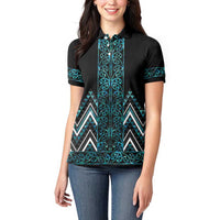 Paua Shell Aotearoa Mangopare Kowhaiwhai and Niho Taniwha Women Polo Shirt Maori New Zealand LT14 - Polynesian Pride