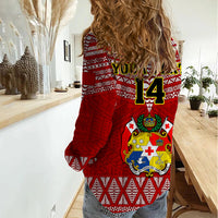 Custom Tonga Rugby Women Casual Shirt 2023 World Cup Tongan Kupesi Ngatu Pattern LT14 - Polynesian Pride