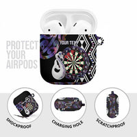 Personalised New Zealand Darts AirPods Case Ngutukaka Manaia Taniko Luxury Purple LT14 - Polynesian Pride