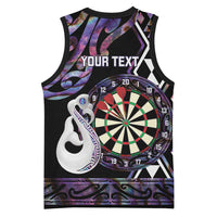Personalised New Zealand Darts Basketball Jersey Ngutukaka Manaia Taniko Luxury Purple LT14 - Polynesian Pride