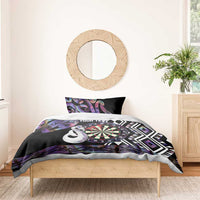 Personalised New Zealand Darts Bedding Set Ngutukaka Manaia Taniko Luxury Purple - Polynesian Pride