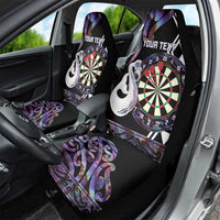 Personalised New Zealand Darts Car Seat Cover Ngutukaka Manaia Taniko Luxury Purple LT14 - Polynesian Pride