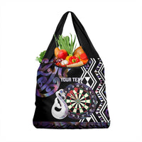 Personalised New Zealand Darts Grocery Bag Ngutukaka Manaia Taniko Luxury Purple LT14 1-pack One Size Purple - Polynesian Pride