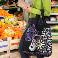 Personalised New Zealand Darts Grocery Bag Ngutukaka Manaia Taniko Luxury Purple LT14 - Polynesian Pride