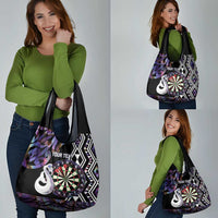 Personalised New Zealand Darts Grocery Bag Ngutukaka Manaia Taniko Luxury Purple LT14 - Polynesian Pride