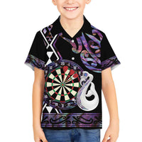 Personalised New Zealand Darts Hawaiian Shirt Ngutukaka Manaia Taniko Luxury Purple LT14 - Polynesian Pride