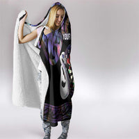 Personalised New Zealand Darts Hooded Blanket Ngutukaka Manaia Taniko Luxury Purple LT14 - Polynesian Pride