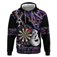 Personalised New Zealand Darts Hoodie Ngutukaka Manaia Taniko Luxury Purple LT14 Pullover Hoodie Purple - Polynesian Pride