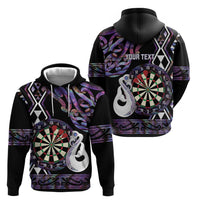 Personalised New Zealand Darts Hoodie Ngutukaka Manaia Taniko Luxury Purple LT14 - Polynesian Pride