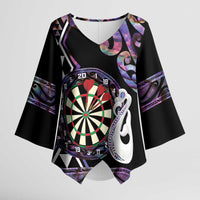 Personalised New Zealand Darts Kimono Sleeve Blouse Ngutukaka Manaia Taniko Luxury Purple LT14 Female Purple - Polynesian Pride