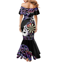 Personalised New Zealand Darts Mermaid Dress Ngutukaka Manaia Taniko Luxury Purple LT14 - Polynesian Pride