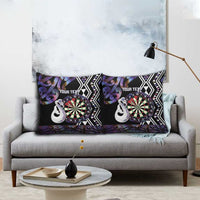Personalised New Zealand Darts Pillow Cover Ngutukaka Manaia Taniko Luxury Purple LT14 - Polynesian Pride