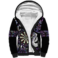 Personalised New Zealand Darts Sherpa Hoodie Ngutukaka Manaia Taniko Luxury Purple LT14 Unisex Purple - Polynesian Pride