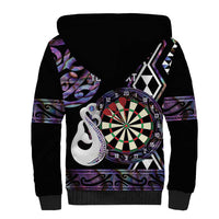 Personalised New Zealand Darts Sherpa Hoodie Ngutukaka Manaia Taniko Luxury Purple LT14 - Polynesian Pride