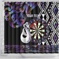 Personalised New Zealand Darts Shower Curtain Ngutukaka Manaia Taniko Luxury Purple LT14 - Polynesian Pride