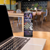 Personalised New Zealand Darts Skinny Tumbler Ngutukaka Manaia Taniko Luxury Purple LT14 - Polynesian Pride