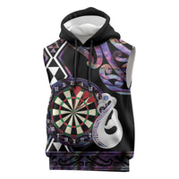 Personalised New Zealand Darts Sleeveless Hoodie Ngutukaka Manaia Taniko Luxury Purple LT14 Purple - Polynesian Pride